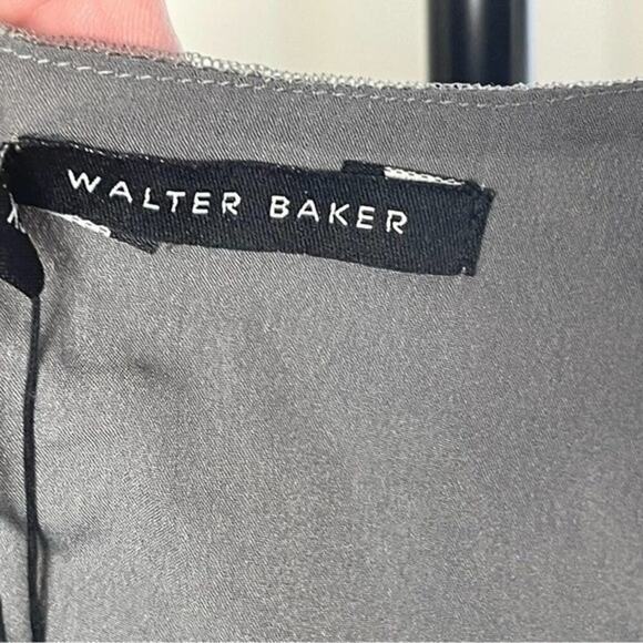 WALTER BAKER Elise Crop Top, Beaded Mesh Scoop Neck Gray Cocktails, Party NEW XS - Picture 7 of 9